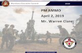 PM AMMO April 2, 2019 Mr. Warren Clare · Inter -Theater Air Resupply – Lightweight Ammo/Can = 3,840 lbs less per 463L Pallet Intra -Theater Air Resupply – Example via C-130 with