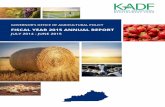 GOVERNOR’S OFFICE OF AGRICULTURAL POLICY€¦ · FISCAL YEAR 2015 ANNUAL REPORT JULY 2014 - JUNE 2015. ... youth leadership development in 4-H and FFA, Kentucky Agricultural Finance
