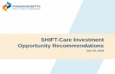 SHIFT-Care Investment Opportunity Recommendations · 18.07.2018  · public health organization, and social/community services agencies including housing. Following discharge, patients