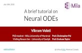 July 10th, 2020 A brief tutorial on Vikram Voleti Neural ODEs€¦ · Vikram Voleti A brief tutorial on Neural ODEs / 40 Ordinary Differential Equations (ODEs) Initial value problem: