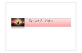 Syntax Analysis - WordPress.com · 1. To check syntax (= string recognizer) – And to report syntax errors accurately 2. To invoke semantic actions – For static semantics checking,