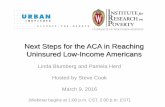 Next Steps for the ACA in Reaching Uninsured Low …irp.wisc.edu/.../2016/W22-2016-ACA-Partial-Slides.pdfNext Steps for the ACA in Reaching Uninsured Low-Income Americans Linda Blumberg