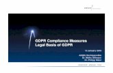 GDPR Compliance Measures Legal Basis of GDPR · 2 Introduction 132 Days With effect as of 25 May 2018: New EU General Data Protection Regulation No. 2016/679 („GDPR“) replaces