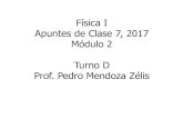 Física I Apuntes de Clase 7, 2017 Módulo 2 Turno D Prof ...pmendoza/2017_FisicaI/M2_2017_Clase_0… · Apuntes de Clase 7, 2017 Módulo 2 Turno D Prof. Pedro Mendoza Zélis. Elasticidad