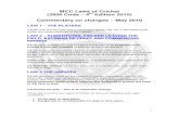 Commentary 4th Edition - Cricket Australianswcusa.nsw.cricket.com.au/files/15548/files/Technical... · 2010. 8. 17. · 1 MCC Laws of Cricket (2000 Code – 4th Edition 2010) Commentary