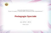 Pedagogia Speciale€¦ · Pedagogia Speciale A.A. 2012 – 2013 Fabio Corsi. Introduzione La Classificazione ICF: solo una “classificazione” (nel significato di strumento di