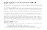 Best Practices for Promotion to Full Librarian · Best Practices for Promotion to Full Librarian An environmental scan and associated recommendations, prepared by an ad-hoc subcommittee1