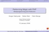 Performing Magic with PHPinstantsvc.sourceforge.net/docs/...and-reflection-with-php-v1.0.pdf · 1995 "Personal Home Page Tools" Developed by Rasmus Lerdorf 1996 PHP: Hypertext Preprocessor