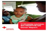TYPHOON HAIYAN: SIX MONTHS ON Donor Report · Typhoon Haiyan, the Canadian Red Cross is committed to working with the Philippine Red Cross to ensure longer-term capacity building
