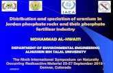 Distribution and speciation of uranium in Jordan phosphate ... · 4. Uranium redistribution pathways during the phosphate fertilizer processing steps were determined in the feed and