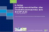 Liste préférentielle de médicaments en EHPAD · L’interne en pharmacie hospitalière de l’unité d’expertise pharmaceutique et biologique (UEPB) de l’ARS Bourgogne a conduit