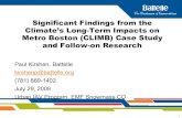 Significant Findings from the Climate’s Long-Term …...1 Significant Findings from the Climate’s Long-Term Impacts on Metro Boston (CLIMB) Case Study and Follow-on Research Paul