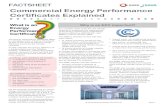 Commercial Energy Performance Certificates Explained · Commercial Energy Performance Certificates Explained FACTSHEET What is an Energy Performance Certificate? The Energy Performance