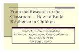 From the Research to the Classroom –How to Build ... · Adding Mindfulness to The Classroom Mindfulness –how to be present in the moment Mindfulness education –lessons on techniques