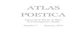 ATLAS POETICA · 5/7/2019  · ATLAS POETICA A Journal of Poetry of Place in Contemporary Tanka Number 7 Autumn, 2010 M. Kei, editor Alex von Vaupel, technical director ISSN 1939-6465