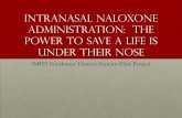 Intranasal Naloxone Administration: The power to save a ... · •They are classified as depressants •CNS Slow mentation, alter level of consciousness •Respiratory systems Slow