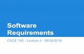 Requirements Software - GitHub Pages...How software and hardware must work together to perform functionality. Gregory Gay CSCE 740 - Fall 2016 21 Types of Requirements Requirements
