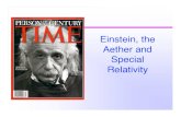 Einstein, the Aether and Special Relativityphys1/lectures/lecture16.pdfAlbert Einstein (1879-1955) Son of failed businessman (electrical systems) Carefree youth in Italy, failed exams