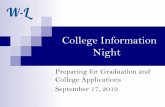 College Information Night - Washington-Liberty · Binghamton University- SUNY, NY: Mikayla Ridley ... Unofficial Transcript Review Transcript ... Mary Washington University Visiting