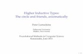 Higher Inductive Types: The circle and friends, axiomaticallypages.cpsc.ucalgary.ca/~robin/FMCS/FMCS2011/... · The circle and friends, axiomatically Peter Lumsdaine Dalhousie University