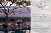 Welcome to Four Seasons Safari Lodge Serengeti!€¦ · Baked Butternut and Cinnamon Casserole Roasted Vegetables Sauteed Mushroom and Potatoes Assorted Pizzas Margherita, Barbecue