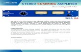 sound engineering STEREO SUMMING AMPLIFIER€¦ · Stereo summing amplifier Description: The TUBE-TECH Stereo summing amplifier SSA 2A is aimed for use where extreme high quality