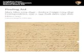 Finding Aid - NPS.gov Homepage (U.S. National Park Service) · Longfellow House - Washington’s Headquarters. National Historic Site. Finding Aid. Mary Allen (1779-1849) – Andrew