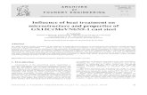 Influence of heat treatment on microstructure and ... · applied parameters of heat treatment correspond to the treatment of casts of about dozen tons under industrial conditions.