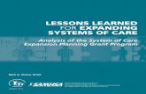 LESSONS LEARNED FOR EXPANDING SYSTEMS OF CARE and Audi… · Lessons Learned for Expansion Planning ... •Common vision across key stakeholders •Partnerships across child-serving
