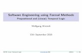 Software Engineering using Formal Methods · Software Engineering using Formal Methods Propositional and (Linear) Temporal Logic Wolfgang Ahrendt 13th September 2016 SEFM: Linear