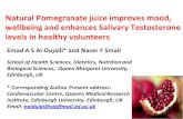 Natural Pomegranate juice improves mood, wellbeing and enhances Salivary Testosterone ... · PDF file 2017. 9. 13. · The slight increase in testosterone may also explain the improvement