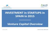 INVESTMENT in STARTUPS in SPAIN in 2015 - ASCRI · 2015 – Record Year for Investment in Startups – 1,527 investments* Source: ASCRI/Webcapitalriesgo . 4 . 1,262 1,140 1,527 2013