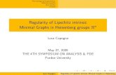 Regularity of Lipschitz intrinsic - Purdue University · The other yields Lipschitz surfaces which arise as limit of Riemannian minimal surfaces (Pauls, 2004 and Cheng-Hwang-Yang,
