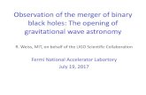 Observation of the merger of binary black holes: The ...quarknet.fnal.gov/fnal-uc/quarknet-summer-research/... · Michelson Interferometer Schematic and GW sidebands. The measurement