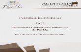 Benemérita Universidad Autónoma de Puebla · Estado por conducto de la Comisión General Inspectora de la Auditoría Superior del Estado de Puebla, el presente INFORME INDIVIDUAL
