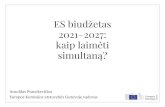 ES biudžetas 2021 2027: kaip laimėti simultaną? · ES biudžetas 2021–2027: kaip laimėti simultaną? 1 Arnoldas Pranckevičius Europos Komisijos atstovybės Lietuvoje vadovas