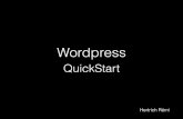quick start wordpress · 2017. 11. 7. · Wordpress QuickStart Hertrich Rémi. 1. Se connecter et aller dans le tableau de bord 2. Ajouter une page • Ajouter une nouvelle page ...
