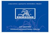 Bombay Stock Exchange€¦ · Emmsons International Limited | Annual Report 2017-18 | 1 CONTENTS OVERVIEW Corporate Information 2 Notice of the Meeting 3 Directors’ Report 9 Management