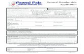 General Membership Application - Pawed Pals · General Membership Application Form 201710 Page 1 of 2 ... *A minimum of 30 Founding Members is required to obtain initial voting privileges