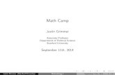 Justin Grimmer - Stanford Universitystanford.edu/~jgrimmer/Math14/mc8_14.pdf · 2014. 9. 12. · September 11th, 2014 Justin Grimmer (Stanford University) Methodology I September