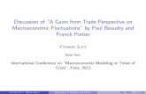 A Gains from Trade Perspective on Macroeconomic ...cli2/index_files/discussion_ilut...Discussion of \A Gains from Trade Perspective on Macroeconomic Fluctuations" by Paul Beaudry and