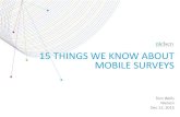 15 THINGS WE KNOW ABOUT MOBILE SURVEYSpapor.ipower.com/wp-content/uploads/2016/01/PAPOR... · 15 THINGS WE KNOW ABOUT MOBILE SURVEYS . 2 MOBILE SURVEYS • Lot of promise, potential