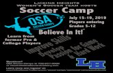 Licking Heights Women’s Soccer team hosts Soccer Camp€¦ · Soccer Camp Learn from former Pro & College Players Licking Heights Women’s Soccer team hosts Learn more and register