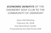 ECONOMIC BENEFITS OF THE OAKMONT GOLF CLUB TO THE ...cdn.cybergolf.com/images/1503/TOWN-HALL-POWERPOINT-FEB-26-… · 26/2/2018  · ECONOMIC BENEFITS TO THE COMMUNITY •OGC Maintains