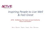 Inspiring People to Live Well & Feel Great Tweedie.pdf& Feel Great APSE ‐Wellbeing: The fusion of Local Authority leisure and health? Trusts in a Changing Environment 1. How you