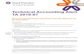 Technical Accounting Alert · Technical Accounting Alert TA 2019-07 Accounting standards issued but not yet effective for 30 June 2019 Introduction The objective of this Technical