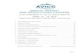 ANNUAL REPORT AND RESOLUTIONS PACKAGE · 2019. 4. 5. · ANNUAL REPORT AND RESOLUTIONS PACKAGE LETTER OF TRANSMITTAL TO MEMBERS We are pleased to convey this AVICC Annual Report and