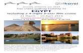Proudly presents a golfing holiday to · PDF file 2019. 10. 1. · Nile Cruise. The tour has been carefully structured and adapted after our highly successful previous tours. The timing