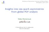 Insights into sea quark asymmetries from global PDF analysis · Light quark sea From perturbative QCD expect symmetric sea generated by gluon radiation into pairs (if quark masses