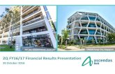 2Q FY16/17 Financial Results Presentationir.ascendas-reit.com/...Presentation_Final_1.pdf · capital (2Q FY16/17: 0.098 cents, 1Q FY16/17: 0.017 cents) distributions. (5) The estimated